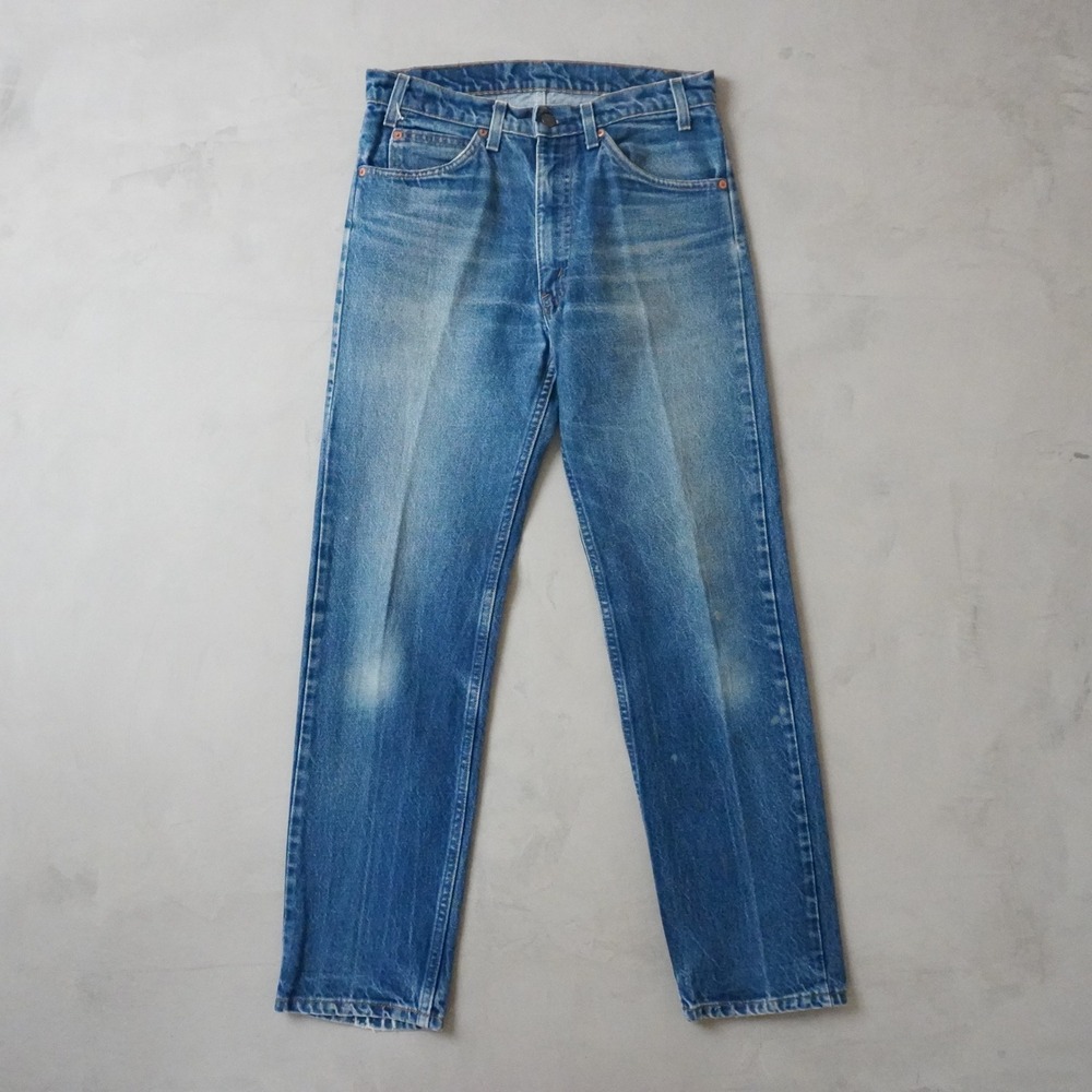Vintage Levis 505 Jeans 33x31 80s Orange Tab Blue Straight Leg USA Made Denim